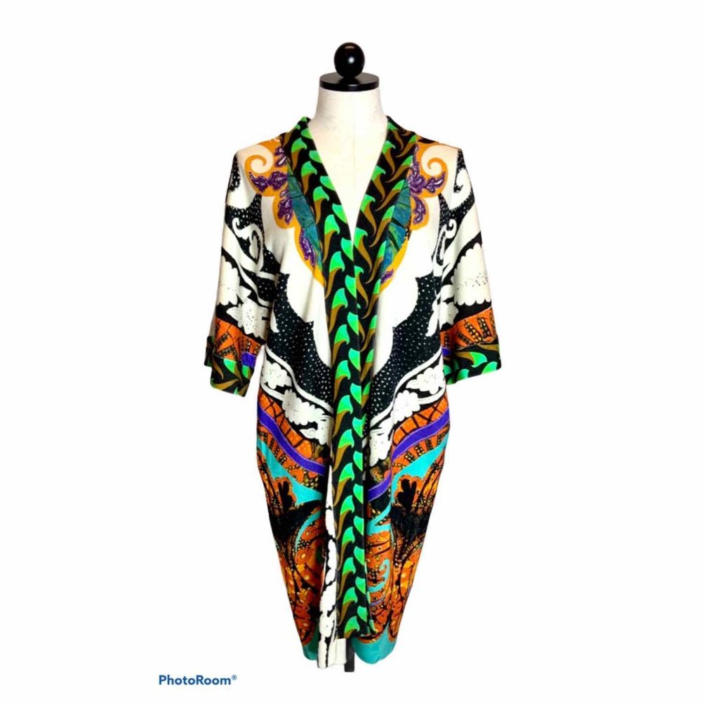 $2K Italian ETRO Paisley Silk Knit Wrap Cape Top Sweater IT 48 Large X-Large XL